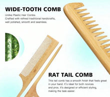 Load image into Gallery viewer, Baloa Bamboo Hairbrush and Comb Set: Smooth and Efficient Styling for All Hair Types