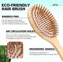 Load image into Gallery viewer, Baloa Bamboo Hairbrush and Comb Set: Smooth and Efficient Styling for All Hair Types