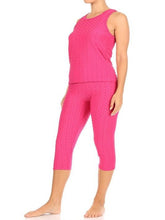 Load image into Gallery viewer, Butt Lifted Capri Set Neon Pink - Baloa Boutique
