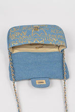 Load image into Gallery viewer, Baloa Denim Gold Clutch BIG ✨ MONTH ✨ SALE ✨