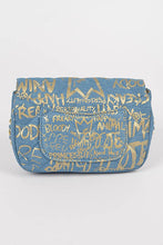 Load image into Gallery viewer, Baloa Denim Gold Clutch BIG ✨ MONTH ✨ SALE ✨