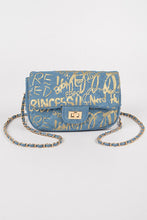 Load image into Gallery viewer, Baloa Denim Gold Clutch BIG ✨ MONTH ✨ SALE ✨