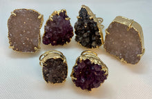 Load image into Gallery viewer, Modesta Druzy Amethyst Gold Plated Ring