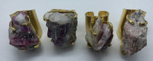 Load image into Gallery viewer, Modesta Watermelon Tourmaline Gold Plate Cuff Rings
