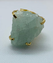 Load image into Gallery viewer, Modesta Aquamarine Gold Plated Cuff Rings