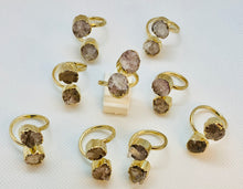 Load image into Gallery viewer, Modesta Clear Quartz Dual Gold Plated Rings