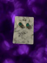 Load image into Gallery viewer, Modesta Oval Tiny Turquoises Stud Earrings
