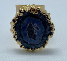 Load image into Gallery viewer, Modesta Amethyst Stalactite Flowers Gold Plated Cuff Rings
