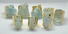 Load image into Gallery viewer, Modesta Aquamarine Gold Plated Cuff Rings