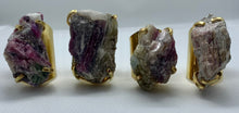 Load image into Gallery viewer, Modesta Watermelon Tourmaline Gold Plate Cuff Rings