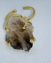 Load image into Gallery viewer, Modesta Smokey Quartz Gold Plated Rings