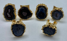 Load image into Gallery viewer, Modesta Amethyst Stalactite Flowers Gold Plated Cuff Rings