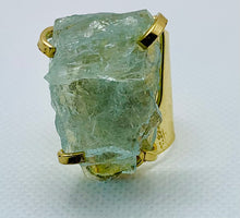 Load image into Gallery viewer, Modesta Aquamarine Gold Plated Cuff Rings