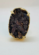 Load image into Gallery viewer, Modesta Druzy Amethyst Gold Plated Ring