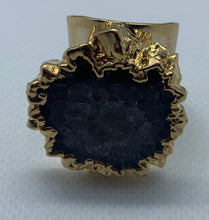 Load image into Gallery viewer, Modesta Amethyst Stalactite Flowers Gold Plated Cuff Rings