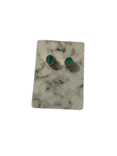 Load image into Gallery viewer, Modesta Oval Tiny Turquoises Stud Earrings