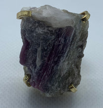 Load image into Gallery viewer, Modesta Watermelon Tourmaline Gold Plate Cuff Rings