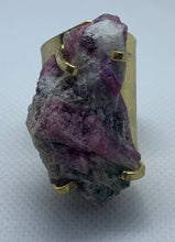 Load image into Gallery viewer, Modesta Watermelon Tourmaline Gold Plate Cuff Rings