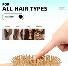 Load image into Gallery viewer, Baloa Bamboo Hairbrush and Comb Set: Smooth and Efficient Styling for All Hair Types
