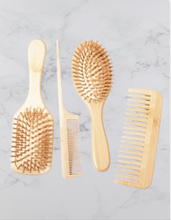 Load image into Gallery viewer, Baloa Bamboo Hairbrush and Comb Set: Smooth and Efficient Styling for All Hair Types
