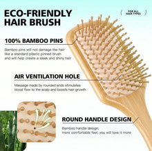 Load image into Gallery viewer, Baloa Bamboo Hairbrush and Comb Set: Smooth and Efficient Styling for All Hair Types
