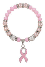 Load image into Gallery viewer, Breast Cancer Ribbon Bracelet - Baloa Boutique
