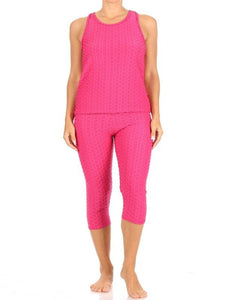 Butt Lifted Capri Set Neon Pink - Baloa Boutique