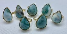 Load image into Gallery viewer, Modesta Larimar Gold Plated Rings
