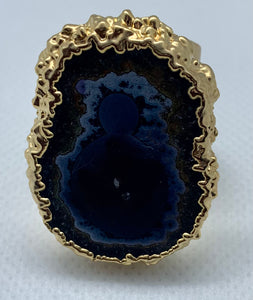 Modesta Amethyst Stalactite Flowers Gold Plated Cuff Rings