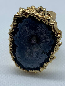 Modesta Amethyst Stalactite Flowers Gold Plated Cuff Rings