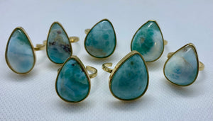 Modesta Larimar Gold Plated Rings