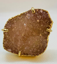 Load image into Gallery viewer, Modesta Druzy Amethyst Gold Plated Ring

