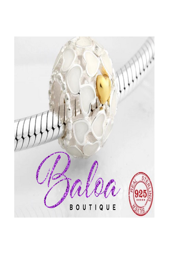 White Heart  Charm - Baloa Boutique