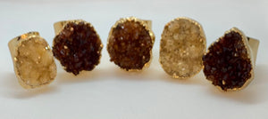 Modesta Citrine Gold Plated Cuff Ring