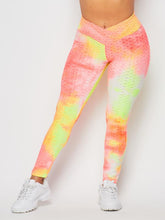 Load image into Gallery viewer, V-waist Waffle Leggings Coral - Baloa Boutique
