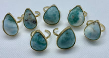 Load image into Gallery viewer, Modesta Larimar Gold Plated Rings

