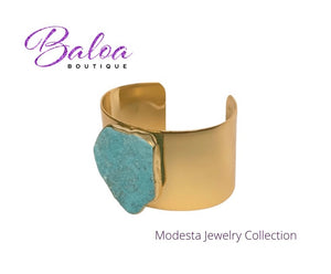 Modesta Turquoise Stone Cuff Bracelets