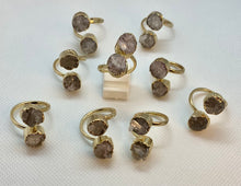Load image into Gallery viewer, Modesta Clear Quartz Dual Gold Plated Rings
