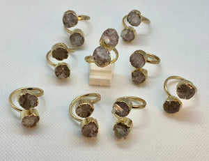 Modesta Clear Quartz Dual Gold Plated Rings