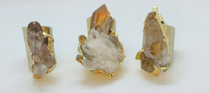Modesta Cluster Clear Quartz Cuff Ring