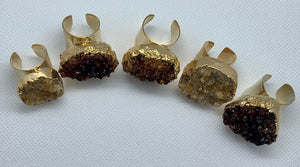 Modesta Citrine Gold Plated Cuff Ring