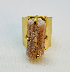 Modesta Pink Tourmaline Gold Plated Cuff Rings