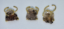 Load image into Gallery viewer, Modesta Smokey Quartz Gold Plated Rings
