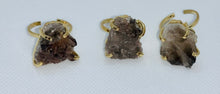 Load image into Gallery viewer, Modesta Smokey Quartz Gold Plated Rings
