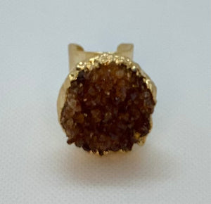 Modesta Citrine Gold Plated Cuff Ring