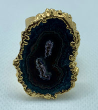 Load image into Gallery viewer, Modesta Amethyst Stalactite Flowers Gold Plated Cuff Rings

