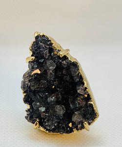 Modesta Druzy Amethyst Gold Plated Ring