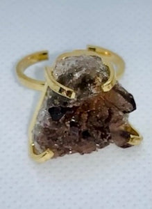 Modesta Smokey Quartz Gold Plated Rings